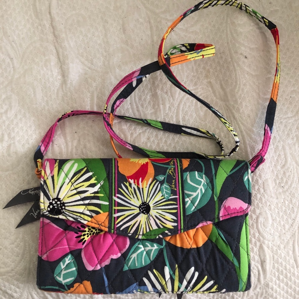 Vera Bradley Trifold Wallet with shoulder strap